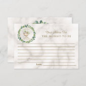 Niedliche Sloth Eucalyptus Baby Duwer Eltern Hinweiskarte (Vorne/Hinten)