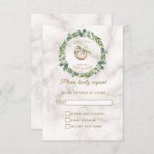 Niedliche Sloth Eucalyptus Wreath Baby Dusche RSVP Karte (Vorne/Hinten)