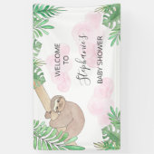 Niedliche Sloth Girl's Babydusche Banner (Vertikal)