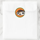 NIEDLICHE SLOTH GRAPHIC ROUND STICKER (Tasche)