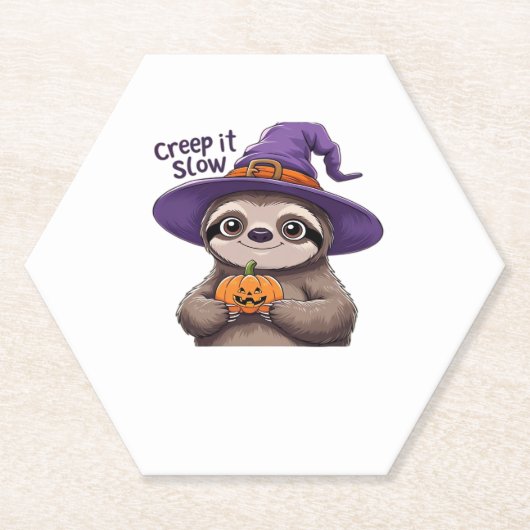 Niedliche Sloth Hexe Halloween Shirt � Creep It Sl Untersetzer (Vorderseite)