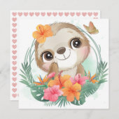 Niedliche Sloth Holiday Card Feiertagskarte (Vorne/Hinten)