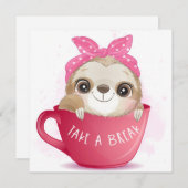 Niedliche Sloth Holiday Card Feiertagskarte (Vorne/Hinten)