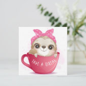 Niedliche Sloth Holiday Card Feiertagskarte (Stehend Vorderseite)