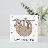 Niedliche Sloth Holiday Card Feiertagskarte (Stehend Vorderseite)