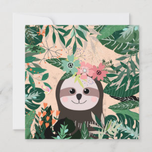 Niedliche Sloth Holiday Card Feiertagskarte