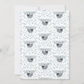 Niedliche Sloth Kid's Geburtstagsparty Einladung (Rückseite)