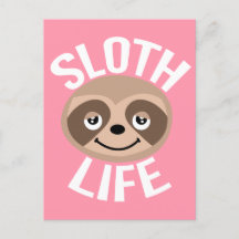Niedliche Sloth-Leben-Postkarte