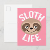 Niedliche Sloth-Leben-Postkarte Ankündigungspostkarte (Vorne/Hinten)