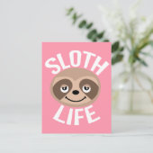 Niedliche Sloth-Leben-Postkarte Ankündigungspostkarte (Stehend Vorderseite)