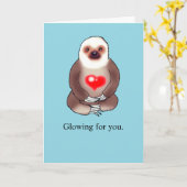 Niedliche Sloth Liebe Card mit Herz Karte (Gelbe Blume)