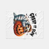 Niedliche Sloth Mummy Kürbislaterne Hall Fleecedecke (Vorderseite (Horizontal))