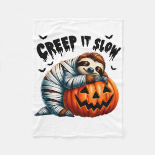 Niedliche Sloth Mummy Kürbislaterne Hall Fleecedecke
