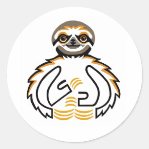 Niedliche SLOTH - Natur - Ökologie - Wildtiere Runder Aufkleber