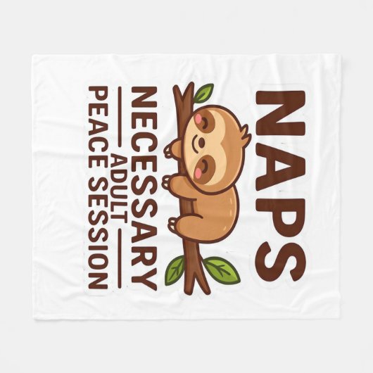 Niedliche Sloth-Nickerchen - Notwendige Erwachsene Fleecedecke (Vorderseite (Horizontal))