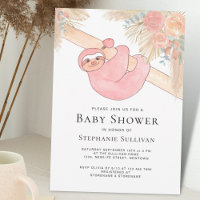 Niedliche Sloth Pampas Grass Girl's Baby Shower