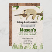 Niedliche Sloth-Party Einladung (Vorne/Hinten)
