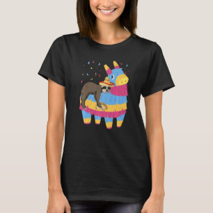 Niedliche Sloth Riding Pinata Taco Mexican Cinco D T-Shirt
