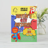 Niedliche Sloth Superhero Geburtstagsparty Einladung (Stehend Vorderseite)