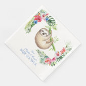 Niedliche Sloth Tropical Blume Frame Baby Dusche Serviette (Ecke)
