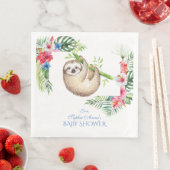 Niedliche Sloth Tropical Blume Frame Baby Dusche Serviette (Beispiel)