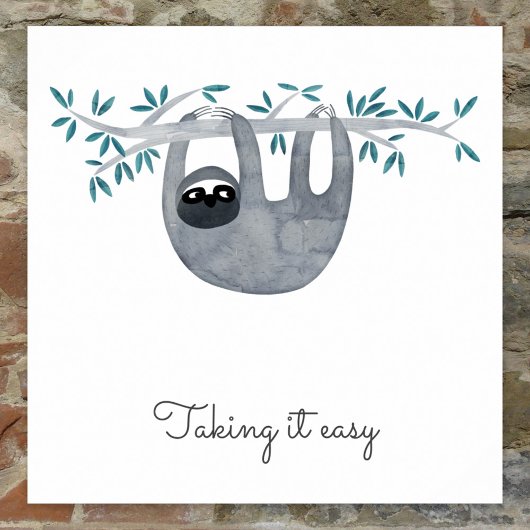 Niedliche Sloth Typografie Poster