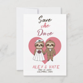 Niedliche Sloth Wedding Save the Date Announcement