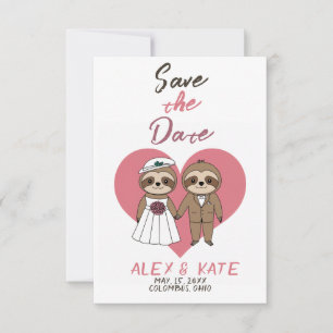 Niedliche Sloth Wedding Save the Date Announcement