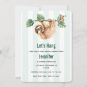 Niedliche Slothebelbewegung für die Wasserfarbenwe Einladung (Vorderseite)