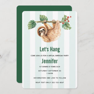 Niedliche Slothebelbewegung für die Wasserfarbenwe Einladung