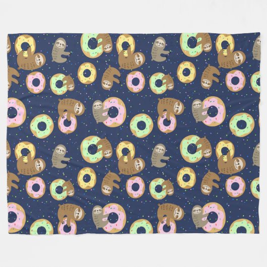 Niedliche Sloths Fleece Blanket (Vorderseite (Horizontal))