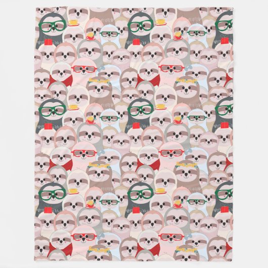 Niedliche Sloths Fleece Blanket (Vorderseite)