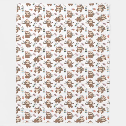 Niedliche Sloths Fleece Blanket (Vorderseite)