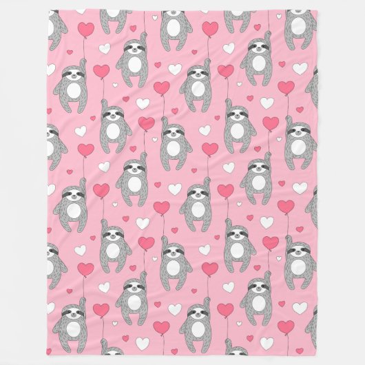 Niedliche Sloths Fleece Blanket (Vorderseite)