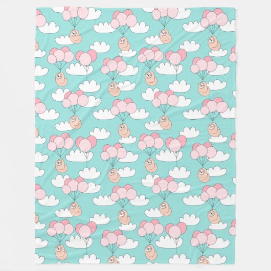 Niedliche Sloths Fleece Blanket (Vorderseite)