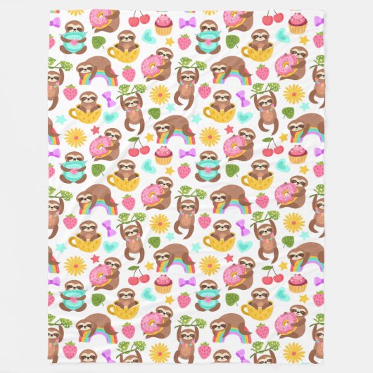 Niedliche Sloths Fleece Blanket (Vorderseite)