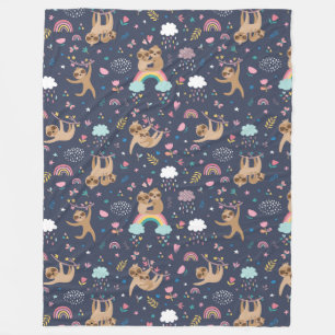 Niedliche Sloths Fleece Blanket