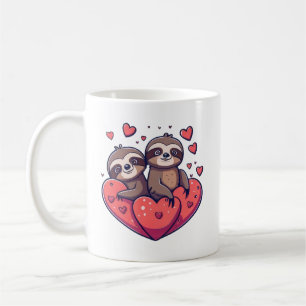 Niedliche Sloths Valentine Kaffeetasse