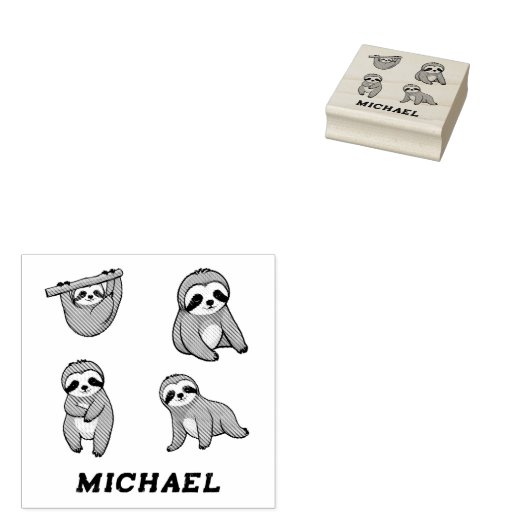 Niedliche Slotpackung mit personalisiertem Namen Gummistempel (Stempel)