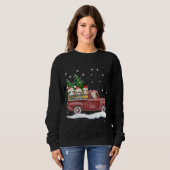 Niedliche Slots mit rotem LKW Funny Christmas Gesc Sweatshirt (Vorne ganz)
