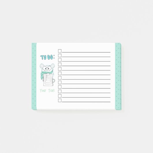 Niedliche Smart Hamster Blue To-Do-Notes Post-it Klebezettel (Vorderseite)