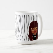 Niedliche Smirking Frau Stripte Tasse. Such dir au Kaffeetasse (VorderseiteRechts)