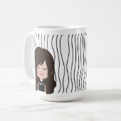 Niedliche Smirking Frau Stripte Tasse. Such dir au Kaffeetasse (Vorderseite Links)