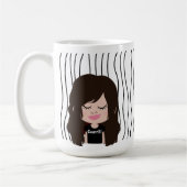Niedliche Smirking Frau Stripte Tasse. Such dir au Kaffeetasse (Links)