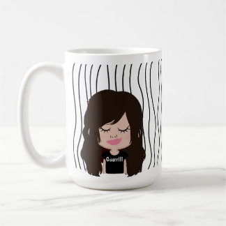 Niedliche Smirking Frau Stripte Tasse. Such dir au Kaffeetasse