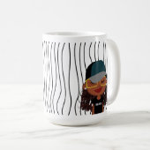 Niedliche Smirking Frau Stripte Tasse. Such dir au Kaffeetasse (VorderseiteRechts)