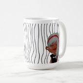 Niedliche Smirking Frau Stripte Tasse. Such dir au Kaffeetasse (VorderseiteRechts)