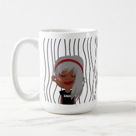 Niedliche Smirking Frau Stripte Tasse. Such dir au Kaffeetasse