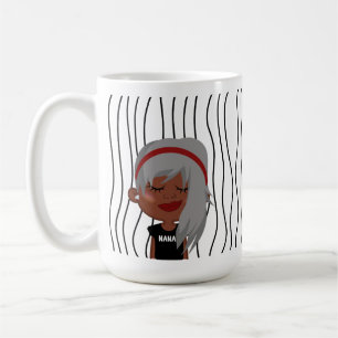 Niedliche Smirking Frau Stripte Tasse. Such dir au Kaffeetasse