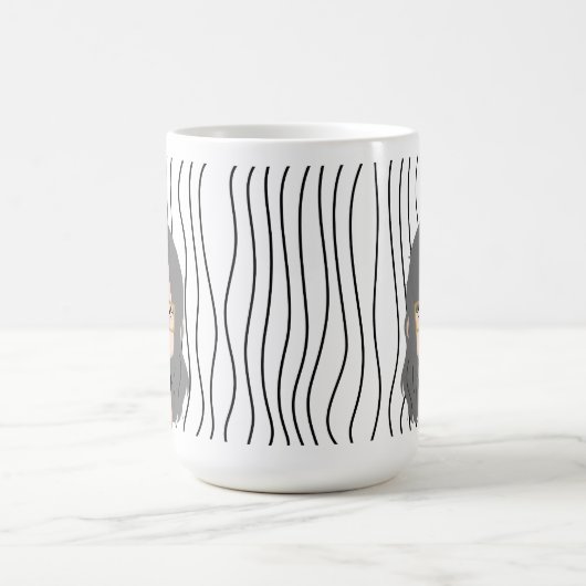 Niedliche Smirking Frau Stripte Tasse. Such dir au Kaffeetasse (Mittel)